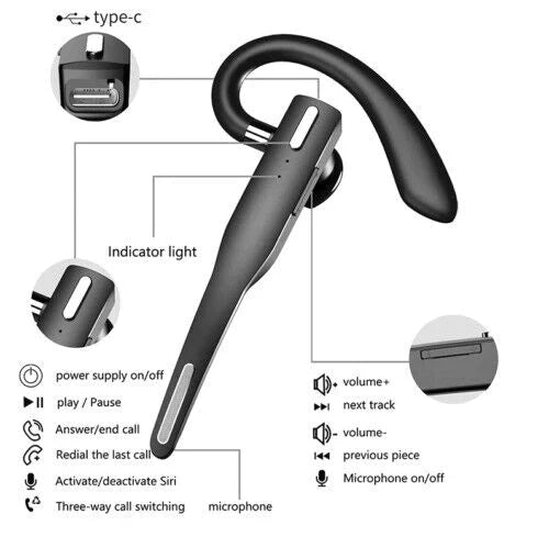 Mosrugs | RoadMic Pro – Wireless Bluetooth 5.1 Headset with Dual Mic & Noise Cancellation for Calls and Work