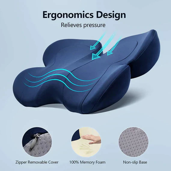 Mosrugs | OrthoSeat Memory Foam Seat Cushion – Coccyx, Sciatica & Lower Back Pain Relief Pillow