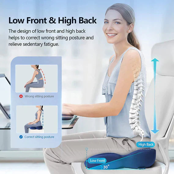 Mosrugs | OrthoSeat Memory Foam Seat Cushion – Coccyx, Sciatica & Lower Back Pain Relief Pillow
