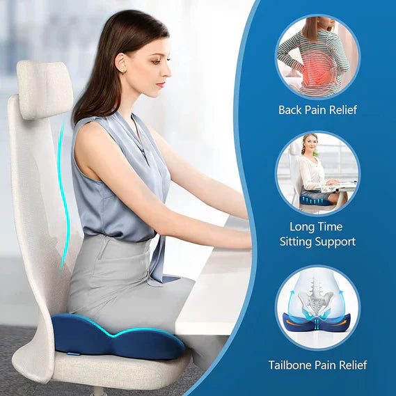 Mosrugs | OrthoSeat Memory Foam Seat Cushion – Coccyx, Sciatica & Lower Back Pain Relief Pillow