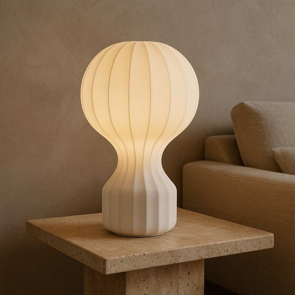 Mosrugs | Silka | Wabi Sabi Silk Table Lamp – Warm LED Light