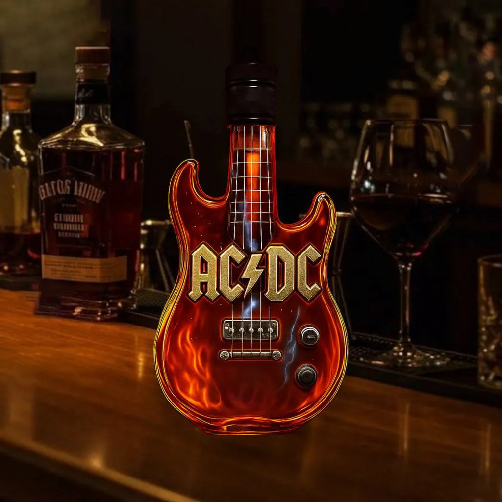 AC/DC Rock Guitar Whiskey Bottle
