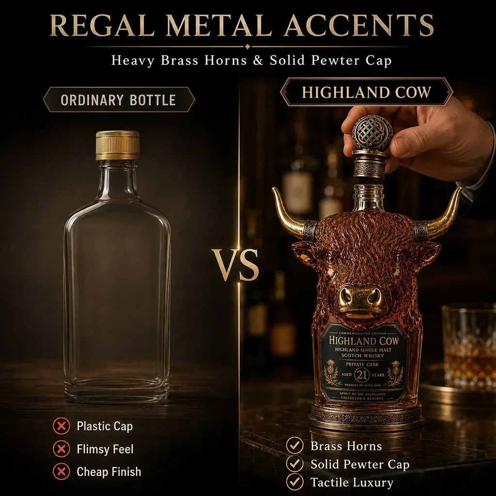 RegalHorn – Luxury Highland Cow Whisky Decanter