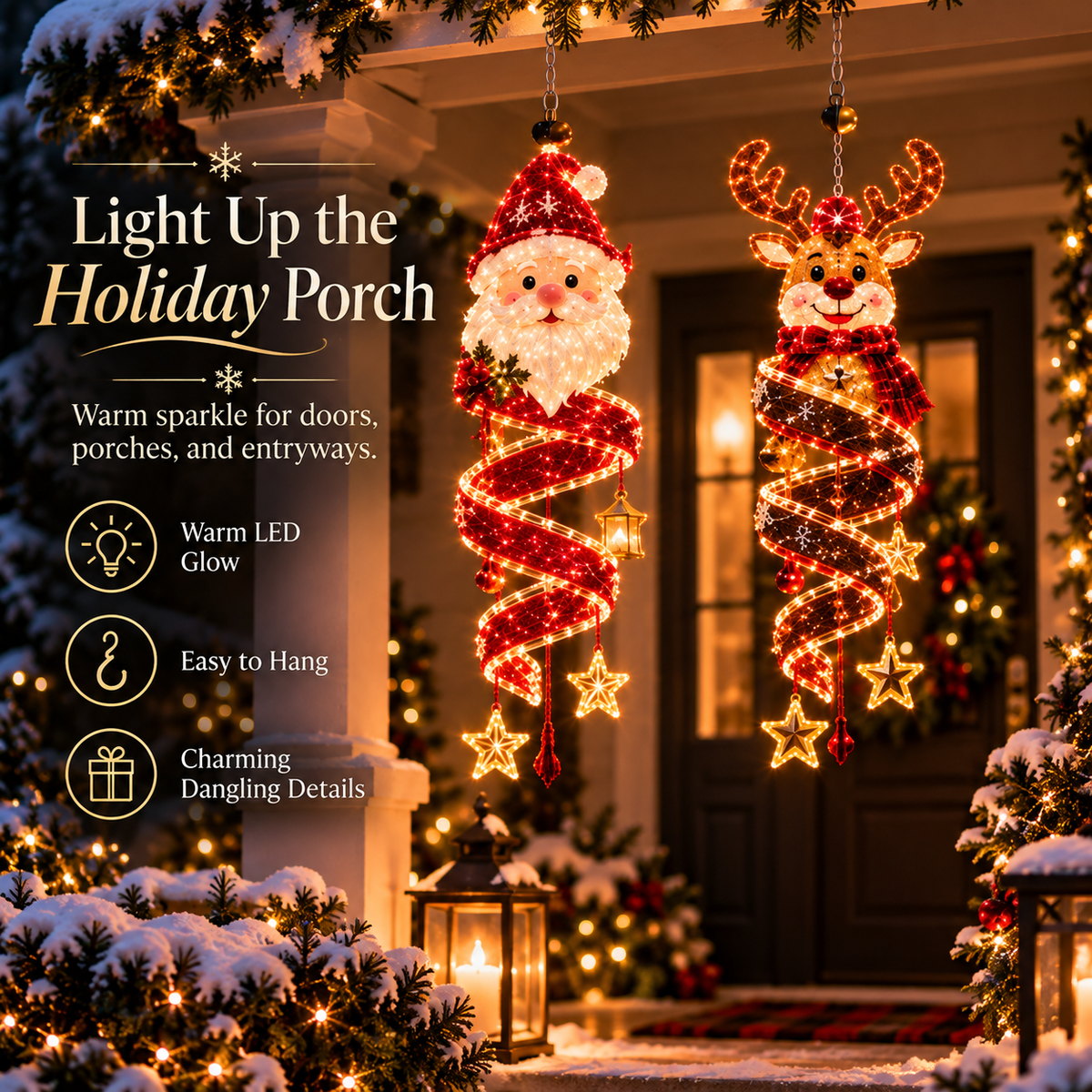 Christmas Magic Spiral Hanging LED Light Collection