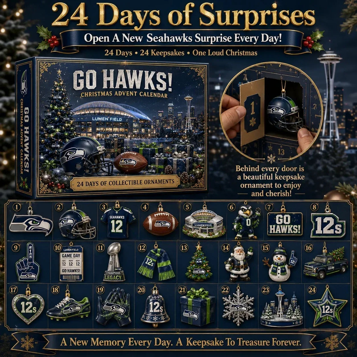 Go Hawks! Football Christmas Advent Calendar