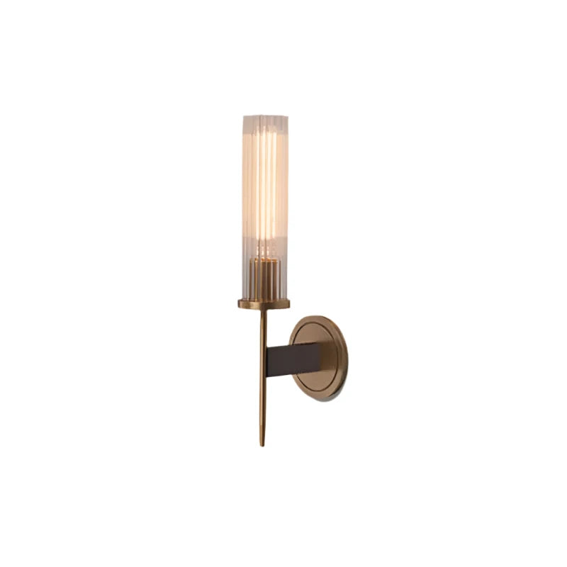 Mosrugs | Möni | Modern Wall Lamp with Ribbed Glass and Brass Finish