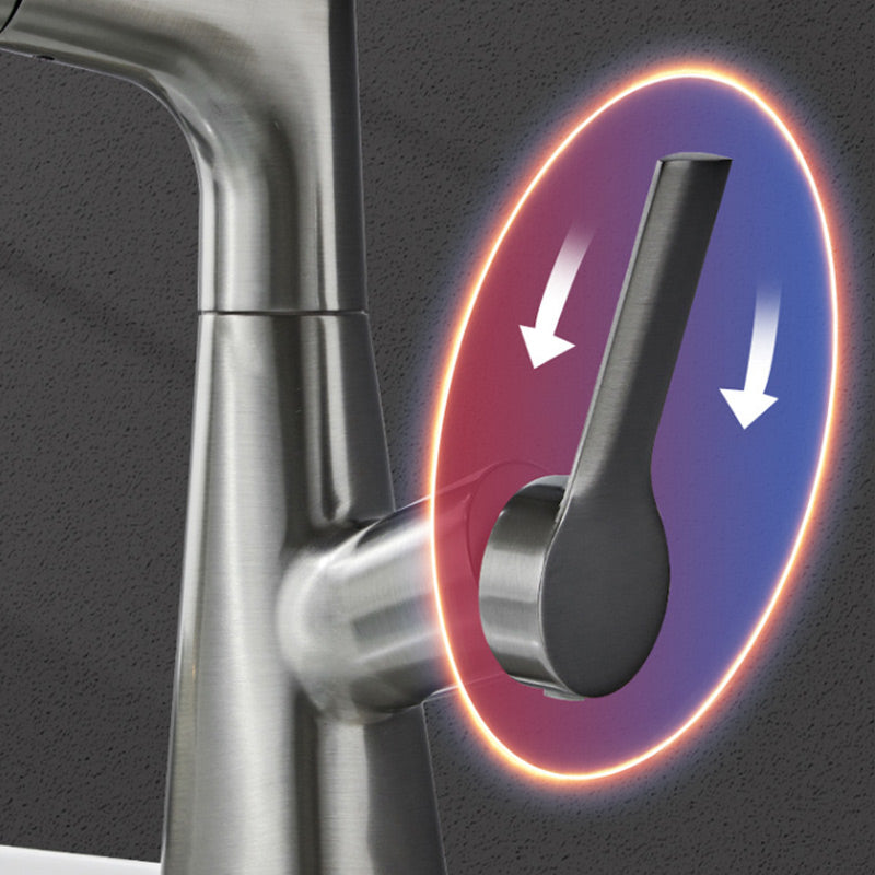 Mosrugs | Modern Bathroom Basin Tap with Pull-Out Spray Head – 360° Swivel & Dual-Mode Water Flow