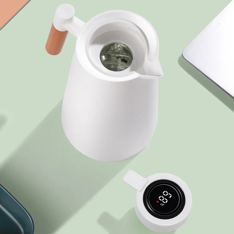 Mosrugs | ThermoWood – Smart Insulated Thermos Jug with Digital Temperature Display & Wooden Handle