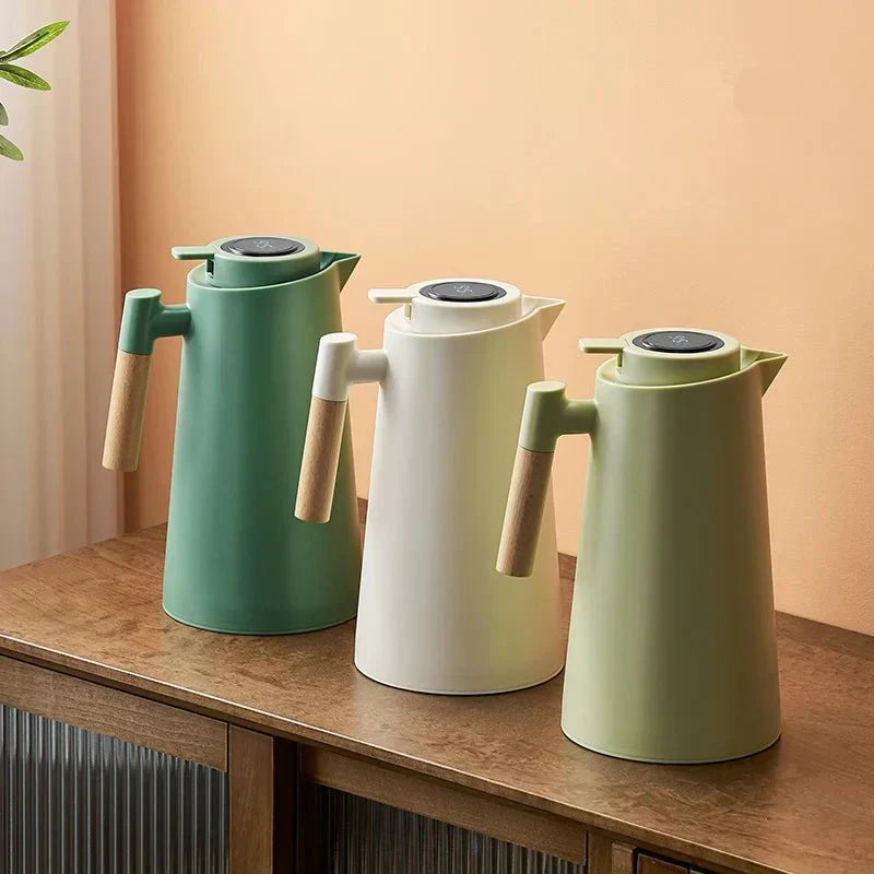 Mosrugs | ThermoWood – Smart Insulated Thermos Jug with Digital Temperature Display & Wooden Handle