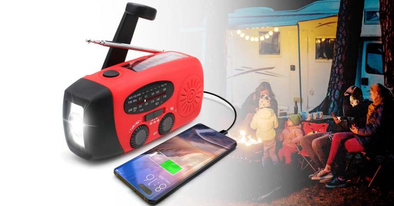 Mosrugs | All-in-One Emergency Radio with Solar Power & Power Bank – Be Prepared Anytime, Anywhere