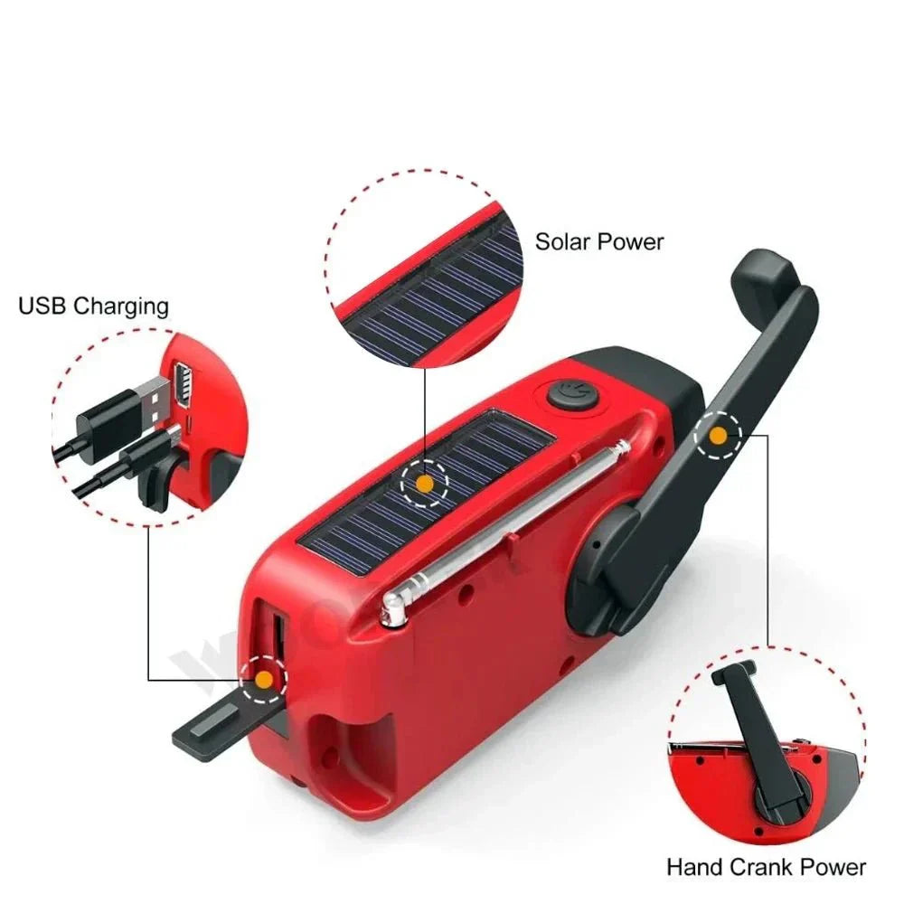 Mosrugs | All-in-One Emergency Radio with Solar Power & Power Bank – Be Prepared Anytime, Anywhere