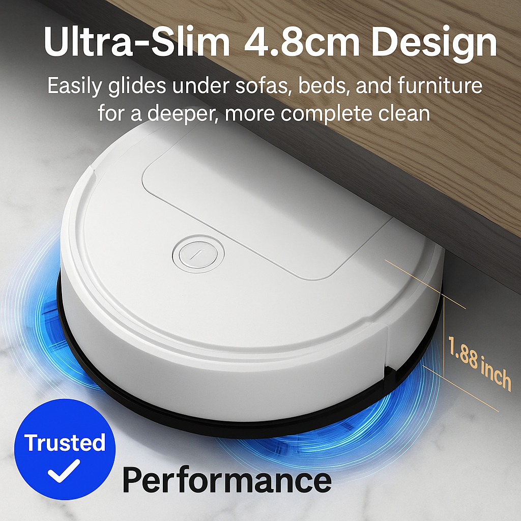 Mosrugs | 3-in-1 Robot Vacuum Cleaner | Powerful Suction, Smart Navigation & Ideal for Pet Owners and Busy Households