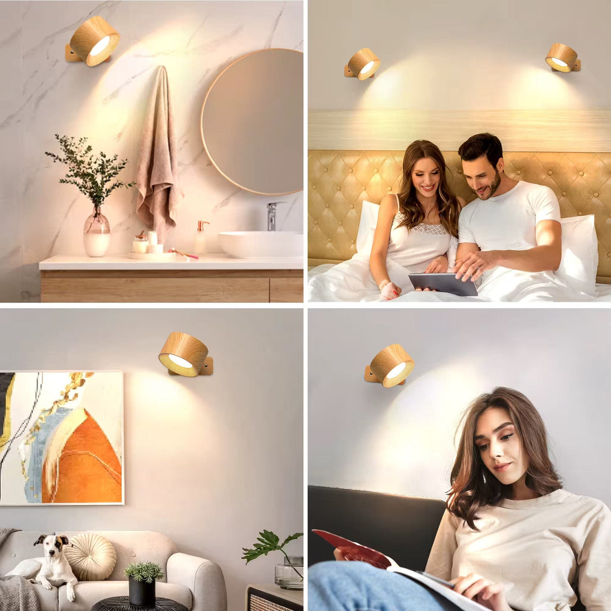 Mosrugs | Battery Operated Wall Light | Rechargeable, 360° Adjustable & Wireless for Modern Interiors