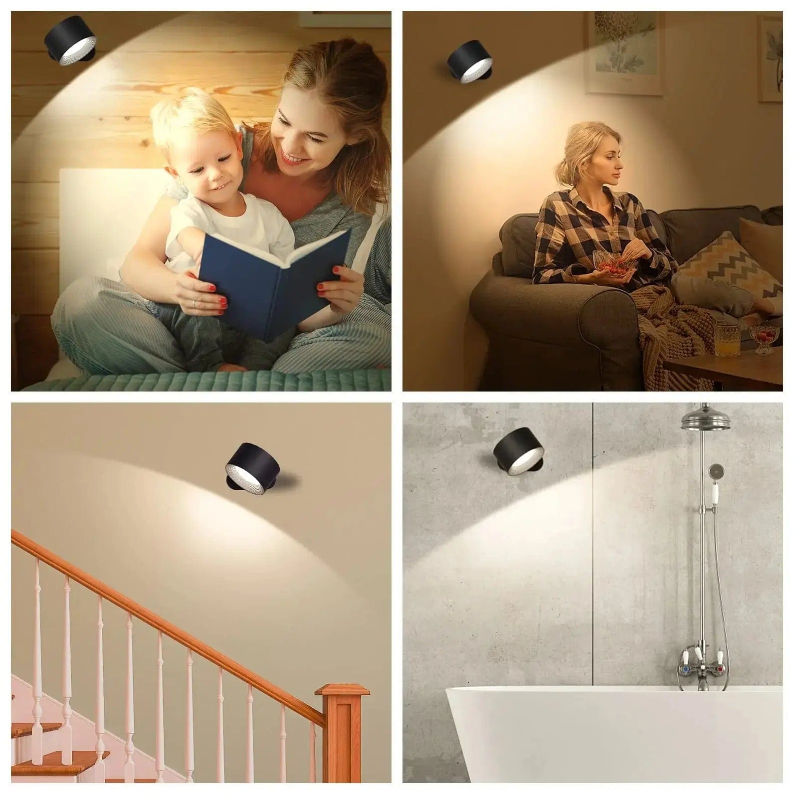 Mosrugs | Battery Operated Wall Light | Rechargeable, 360° Adjustable & Wireless for Modern Interiors