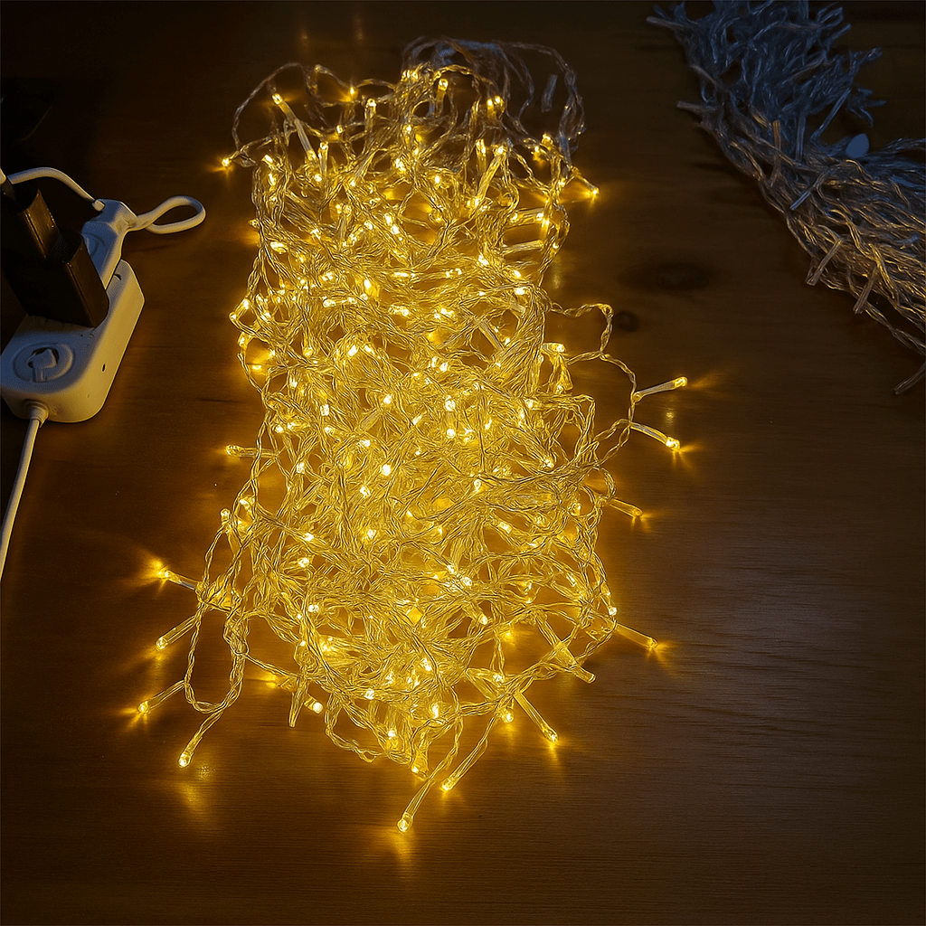Mosrugs | Twinkling Icicle String LED Lights | Warm White & Cool White, Extendable for Indoor & Outdoor Holiday Decor