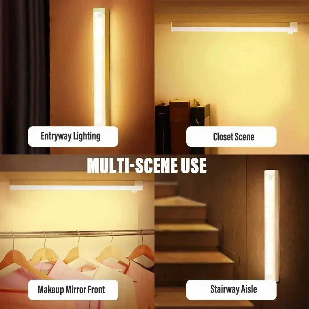 Mosrugs | Magnetic Motion Sensor Light | Modern Silver Design, USB Rechargeable & Easy to Install for Home Safety and Ambiance