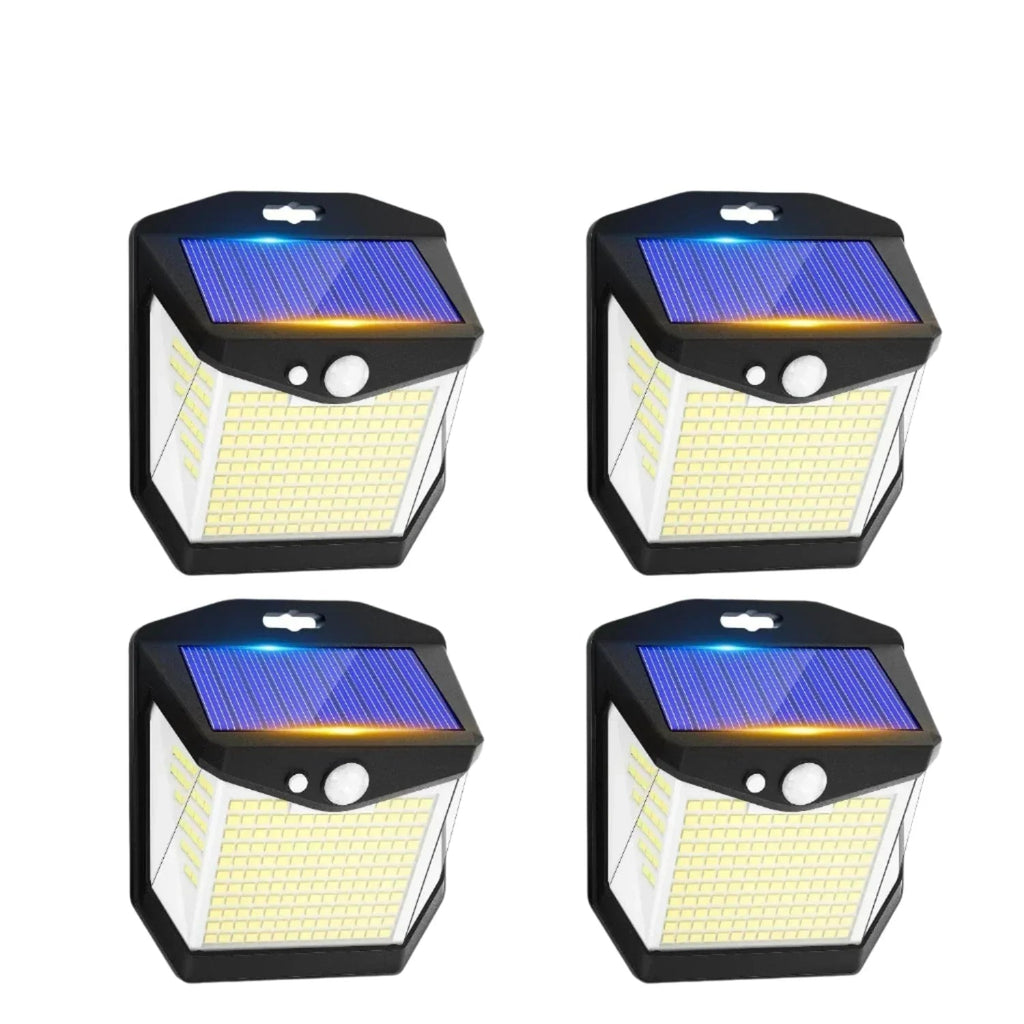 Mosrugs | 2x Solar LED Wall Light with Motion Sensor | Waterproof, 270° Wide Angle & 3 Modes for Outdoor Security in Gardens and Yards