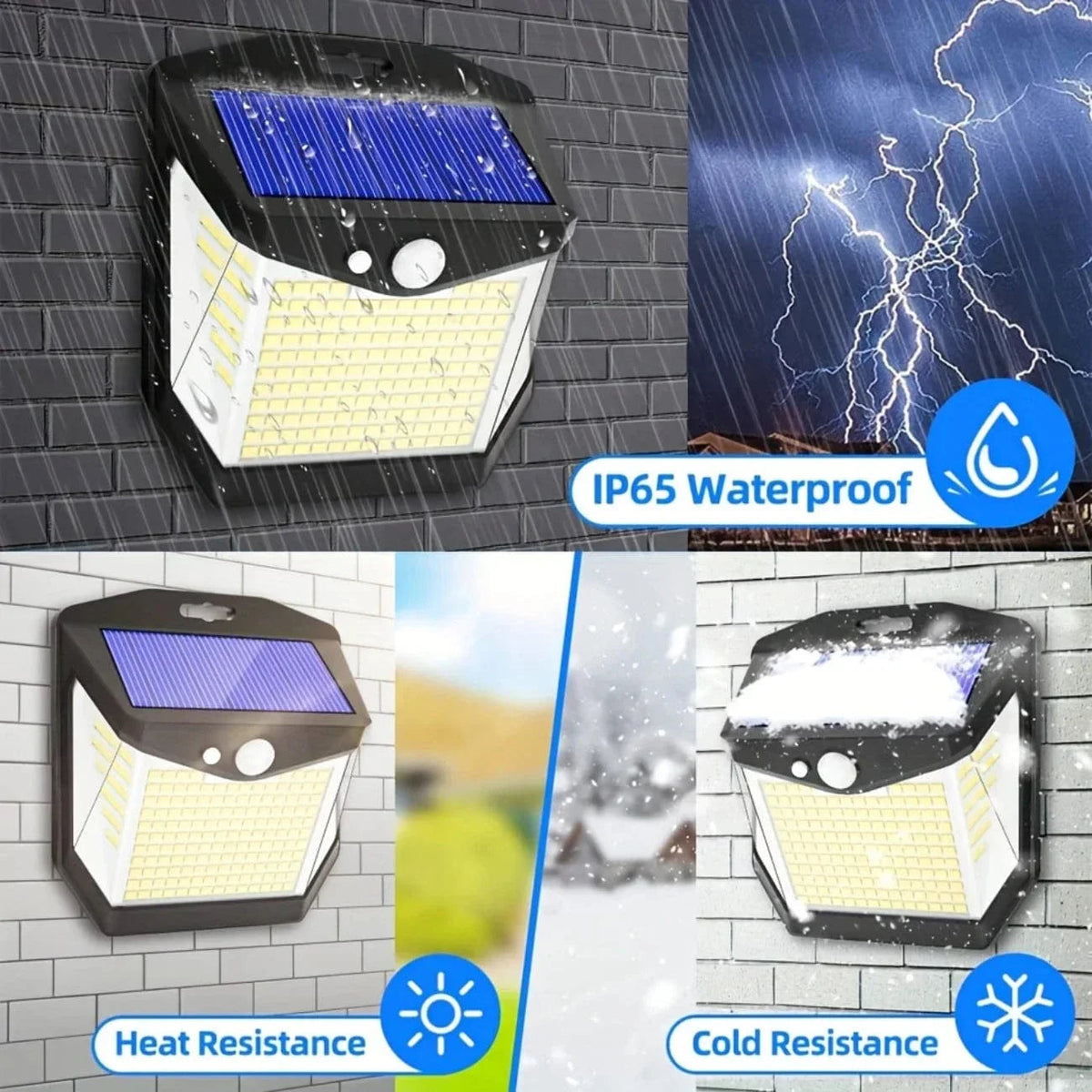 Mosrugs | 2x Solar LED Wall Light with Motion Sensor | Waterproof, 270° Wide Angle & 3 Modes for Outdoor Security in Gardens and Yards