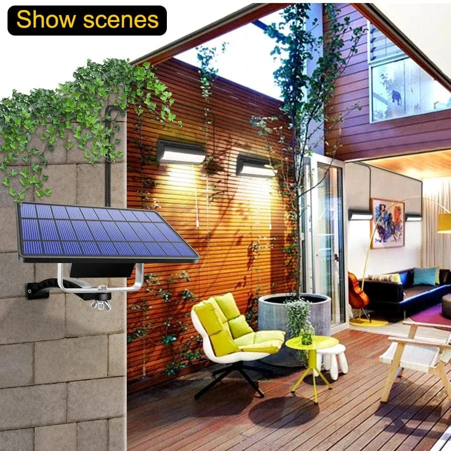 Mosrugs | Solar Pendant Outdoor Light | Dual or Single Head, IP65 Waterproof & Ideal for Patios, Barns, and Indoor Spaces