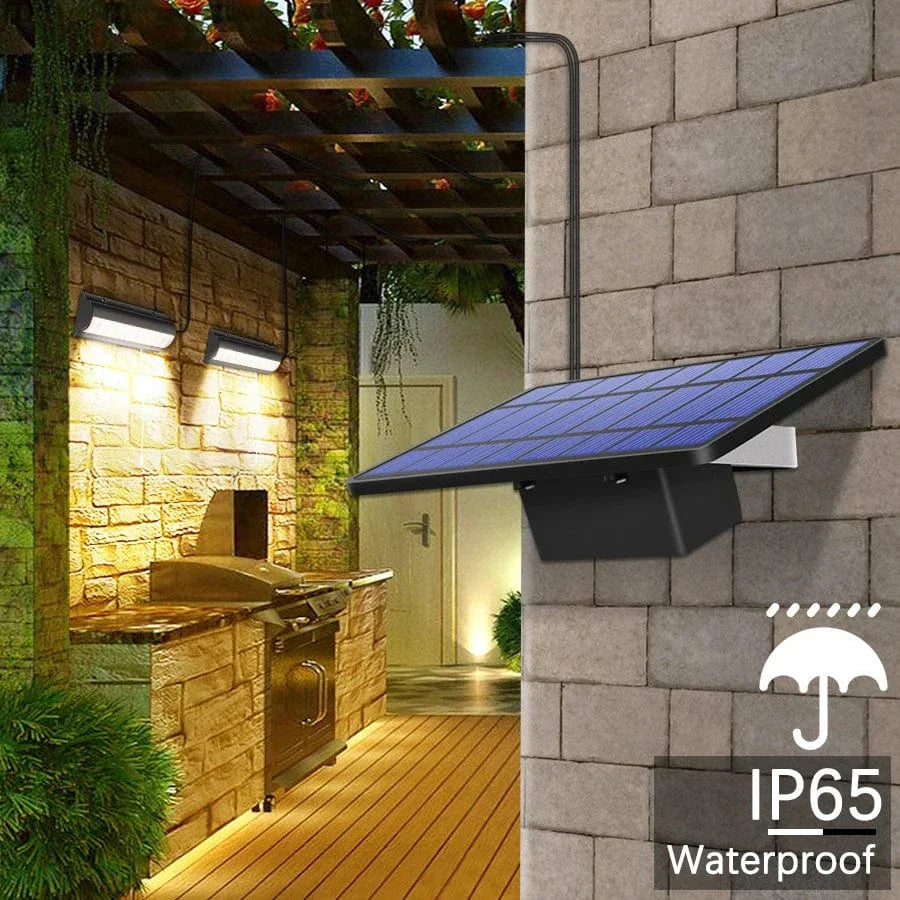 Mosrugs | Solar Pendant Outdoor Light | Dual or Single Head, IP65 Waterproof & Ideal for Patios, Barns, and Indoor Spaces