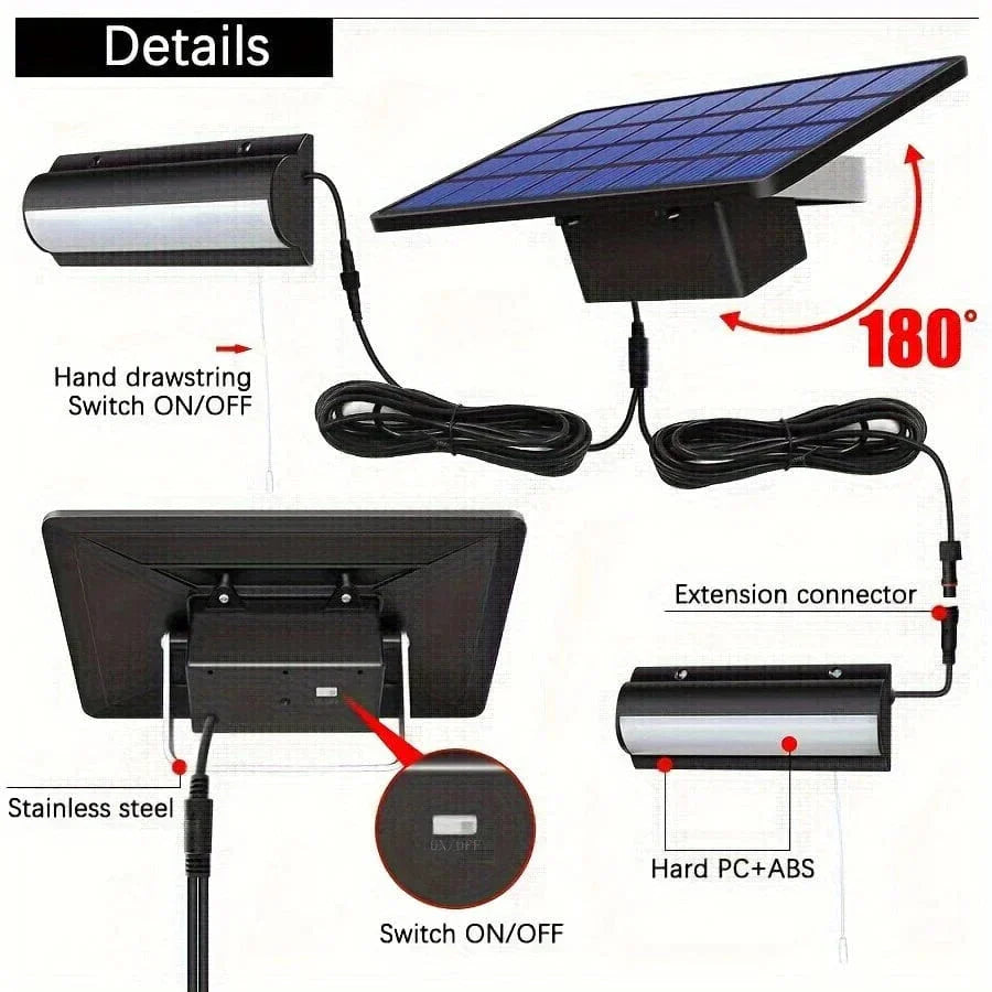 Mosrugs | Solar Pendant Outdoor Light | Dual or Single Head, IP65 Waterproof & Ideal for Patios, Barns, and Indoor Spaces