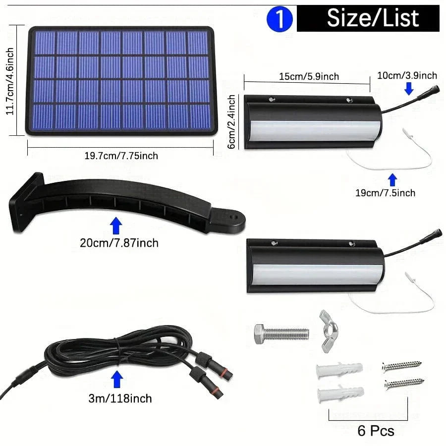 Mosrugs | Solar Pendant Outdoor Light | Dual or Single Head, IP65 Waterproof & Ideal for Patios, Barns, and Indoor Spaces