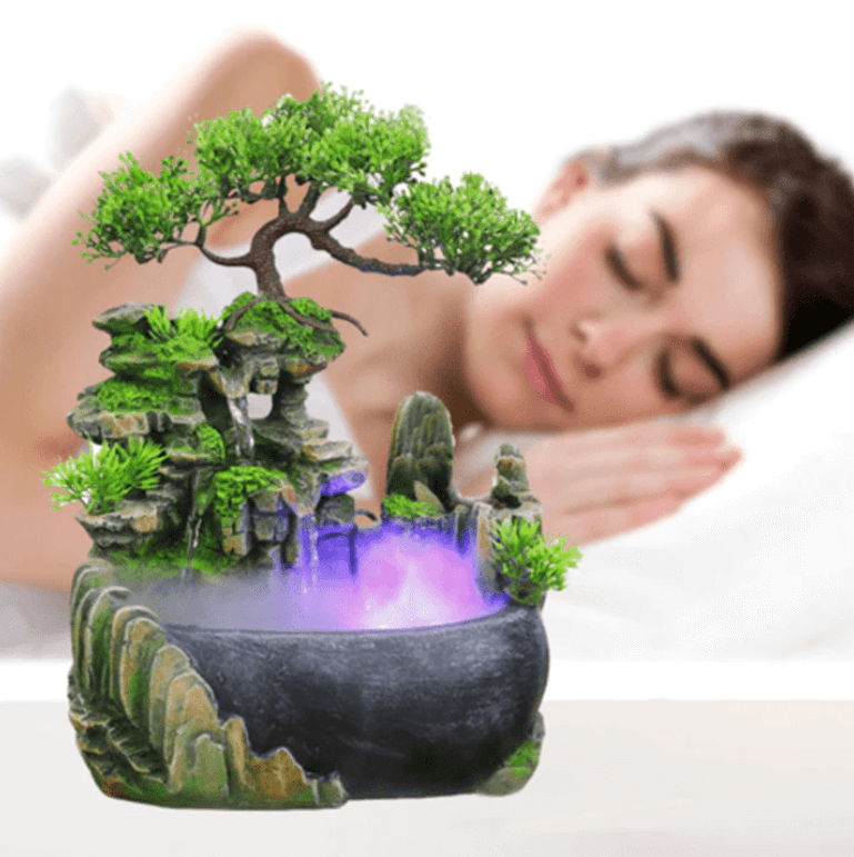 Mosrugs | ZenFlow Indoor Tabletop Fountain – LED Light Water Feature for Home, Office & Relaxation Décor