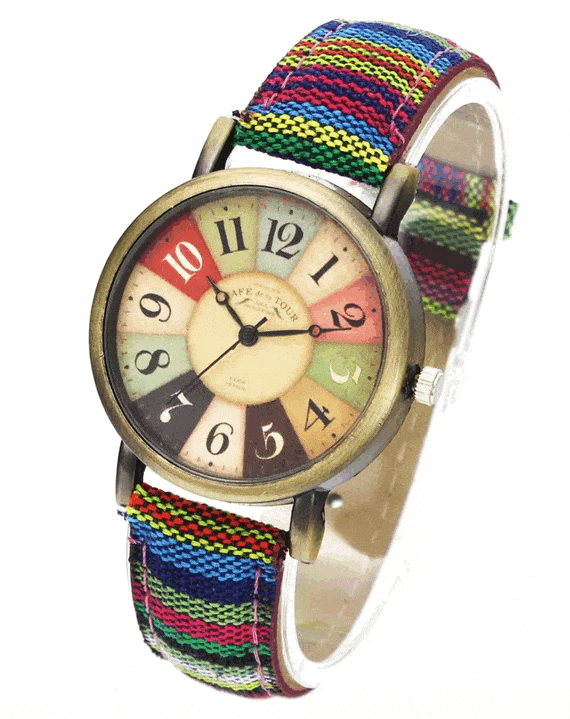 Mosrugs | Wise Retro Watch with Denim Canvas Strap – Unisex Vintage Style Wristwatch