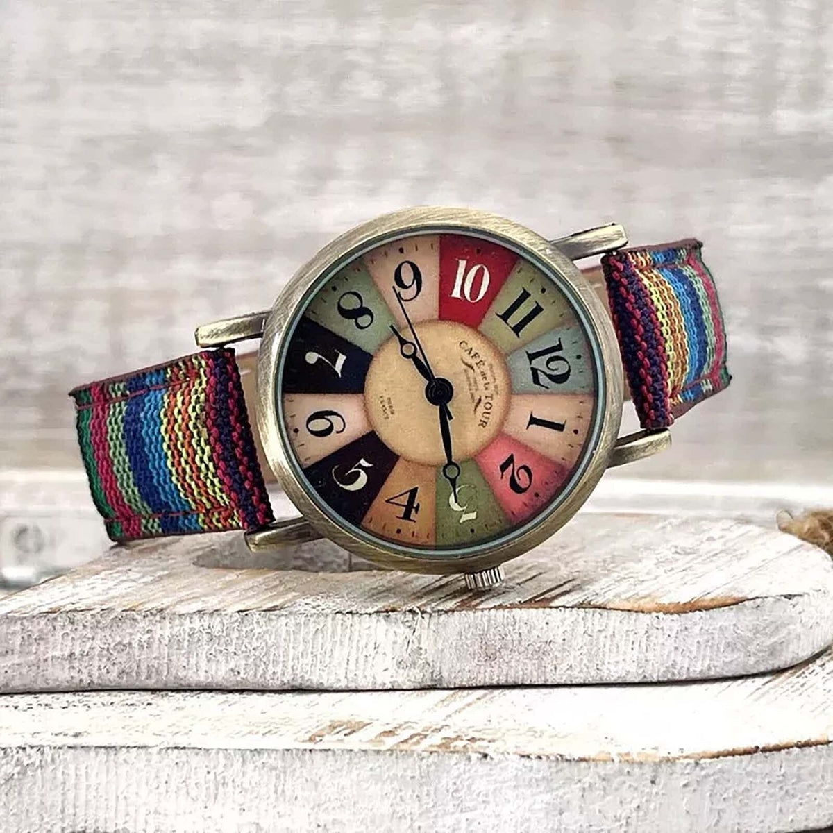 Mosrugs | Wise Retro Watch with Denim Canvas Strap – Unisex Vintage Style Wristwatch